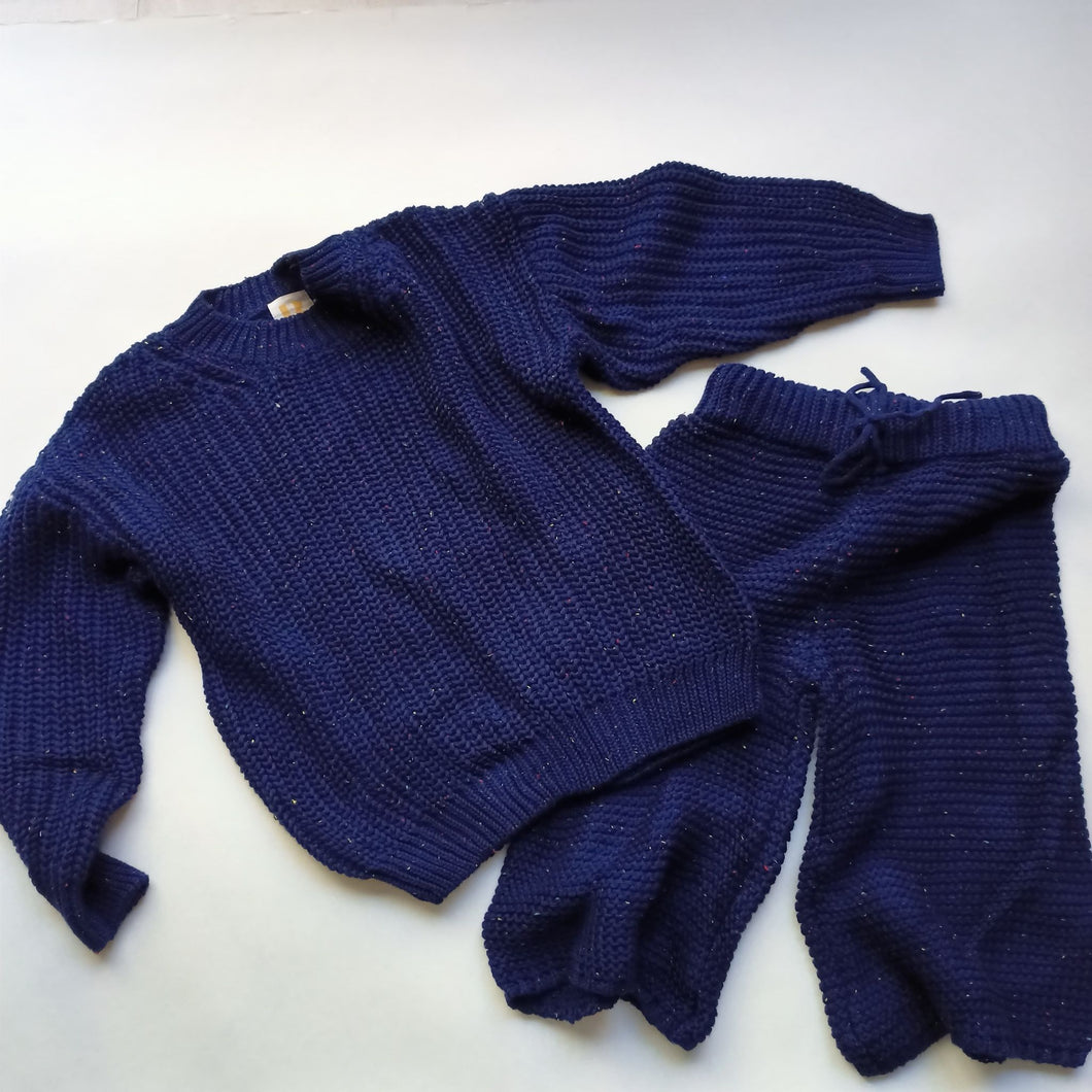 Chunky Knit jumper - Navy speckle