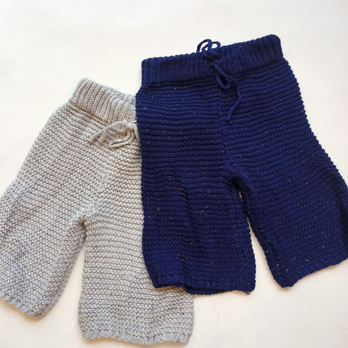 chunky knit pants- Navy speckle